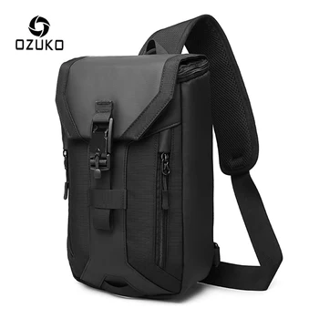 OZUKO Mode Mænd Brystet Bag Multi-lag Crossbody Tasker Vandtæt Mandlige Slynge Messenger Taske til Teenagere Herre Udendørs Brystet Pack