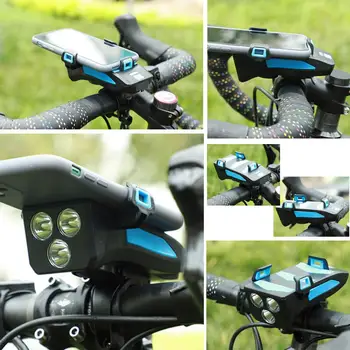 Multifunktions-Cykel Lys Med Styret Telefon Holder til Cykler Fremhæve 2000mAh Power Bank Cykling Lommelygte