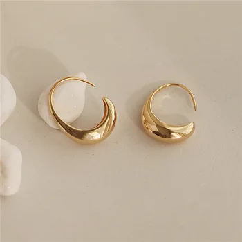 JShine Bue-Formet Guld Farve Metalic Drop Øreringe til Kvinder Erklæring Hestesko Geometriske Øreringe, Mode Smykker