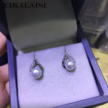 YIKALAISI 925 Sterling Sølv Smykker Perle Øreringe 2019 Fine Naturlige Perle smykker 6-7mm stud Øreringe Til Kvinder engros