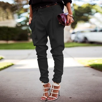 Sort Blyant Bukser Til Kvinder Mode Kontor Arbejde Elegante Bukser 2021 Nye Afslappet Slank Tynd Koreanske Lommer Ankel-Længde Bukser