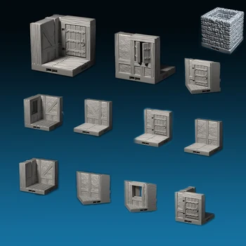 TRPG-lås dungeons udvidelse Pub by bygning, som ligger miniature spil, træ-gulv væg, vindue, dør, Søjle NPC 3d-modeller