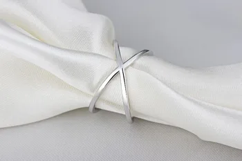 Fremme mode simple cross design kvindelige 925 sterling sølv damer finger part, ringe, smykker ring gave billige