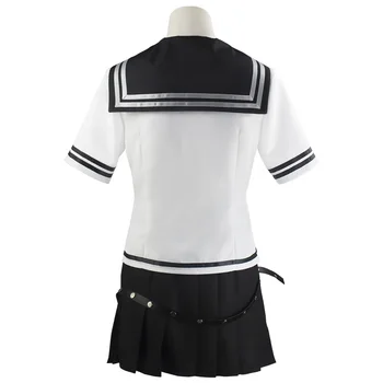 7PCS Ibuki Mioda Cosplay Ku Dangan Ronpa 2 Farvel Fortvivlelse Shirt Kjole Lang Paryk Skole Pige JK Uniform Nederdel Sæt Halloween