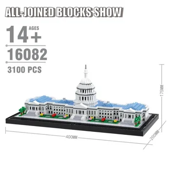 Verdens Berømte Arkitektur byggeblokke Capitol Kongres Model Micro Mini Diamant DIY Mursten 3D Samling Legetøj, som Børn Gaver
