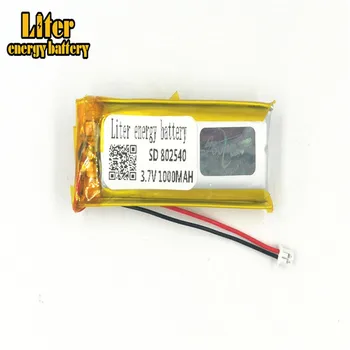 1,25 MM 2pin stik 3,7 V 802540 1000mah Høj kvalitet li-ion polymer batteri, MP3-MP4 MP5 lille legetøj