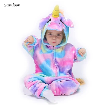 Kigurumi Pyjamas Unicorn Onesie For Børn, Dyr Panda Nattøj Pyjamas Børn Drenge Piger Buksedragt Vinter Flannel Pijama