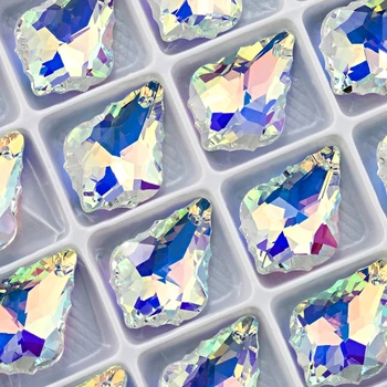 Top kvalitets 28mm 8stk/pack crystal Barok Pendant krystal perler Maple leaf glas perler til smykkefremstilling Halskæde, Øreringe og DIY