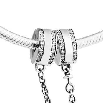 Insignia Kæde Klare CZ Charme Smykker at Gøre Sterling Sølv Smykker, Charms Til Kvinde Passer Beaded DIY Armbånd