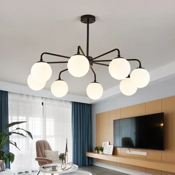 Moderne Nye Kreative Lysekrone Sort/Hvid Belysning Til Stuen Spider Lysekrone Moderne Loft Lampe Lampe Belysning