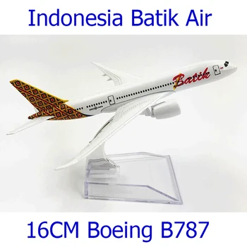 16CM 1:400 Boeing B787 model Indonesien Batik air airlines med base airbus metal legering fly fly collectible model plast
