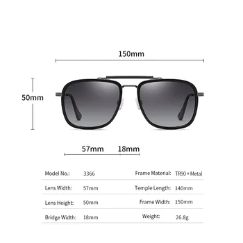 Mænd Polariserede Solbriller Legering+TR90 Square Frame Mode Stråler Brand Designer Kørsel Sol Briller til Mænd, Kvinder Goggle UV400