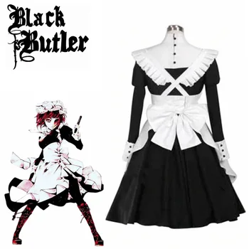 Japansk Animationsfilm Black Butler Dame Kuroshitsuji Mey Rin Lady Kostume Kvinder Cosplay Høj Kvalitet Kjole + Forklæde Til Halloween Party