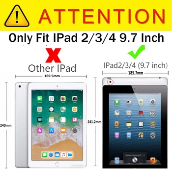 For Coque Apple IPad 4 3 2 9,7 tommer 3D-Tegnefilm Mønster Unicorn Læder Fundas Tilfældet For IPad2 IPad3 4 Smart Tablet Dækker Sager