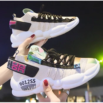2020 kvinder Sneakers Flyve Stof Sokker-Sko, Fladskærms Casual Sko kvinde, sport sko, Farverige mode sko-størrelse 35 - 40