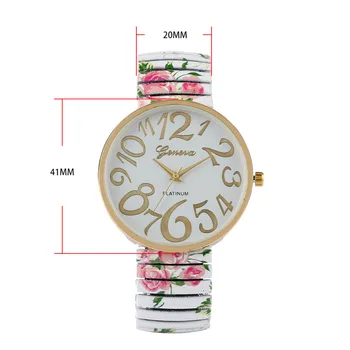 Kvinders Ure Trykt Elastisk Rem Damer armbåndsur Quartz Urværk Kreative Arabertal Vise Skive Kvindelige Stil Uret.