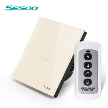 SESOO EU-Standard , som Fjernbetjeningen Skifte 1 Gang 1 Måde ,RF433 50/60HZ Trådløse lyskontakt for Smart Home