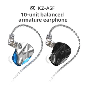 KZ ASF 10BA Balanced Armature-Drev Enhed, HIFI Headset Metal I Øret Hovedtelefon Monitor Aftagelig 2PIN Kabel-INTERNET explorer-vedligeholdelse C12 ZSX ZAX ASX