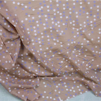 Mellemste størrelse hvide og blå polka dot print silke og bomuld stof glat,SCT412