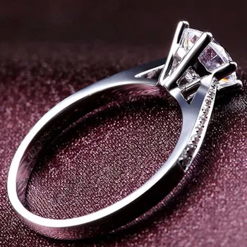 Real S925 Sterling Sølv Natural Moissanite Ringe til Kvinder Fint Sølv 925 Smykker Anillos Mujer Bizuteria Certifikat Ring