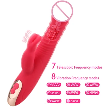 Varmen Dildo Kanin Vibratorer Sex Legetøj Til Kvinder Klitoris Anal Plug Par Erotisk Maskine Teleskopisk Toyes Kvindelige Masturbator Shop