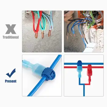 T-Tap-Kabelsamlinger, Self-Stripping Hurtig Splejse Elektriske Wire Terminaler, Isoleret Mandlige Hurtig Afbryde Spade Terminals