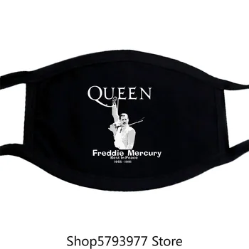 Nyt Punkt Dronning Rock Band Logo Freddie Mercury Unisex Black mask Mask