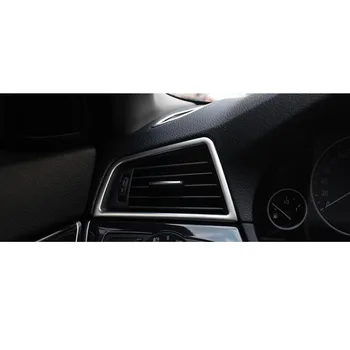 YAQUICKA 2x Rustfrit Stål Bil Foran Dashboard-Side luftudtag Vent Frame Trim Klistermærke Til BMW 5-serie F10 18 525li 2011-17LHD