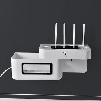Ny Wifi-Router Hylde Opbevaringskasser Kabel-Power Plus Wire Beslag Opbevaringsboks Træ-Plast Hylde Hængende Stik Beslag Max
