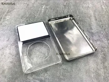 Knotolus gennemsigtig plastik foran frontplade silver metal tilbage boliger case cover til iPod 5th gen video 30gb 60gb 80gb