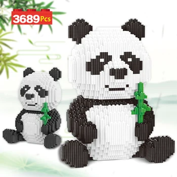3689pcs Tegneserie Skaberen DIY Assemable Panda Mini Blokke Pædagogiske Dyr Legetøj til Børn byggesten Model Mursten