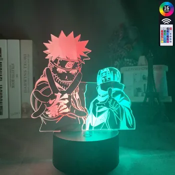 3d-Illusion lampe Naruto Uzumaki og Itachi Uchiha for boligindretning Lys Cool Gave til Børn Barn bordlampe