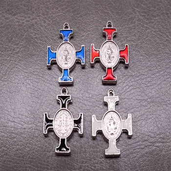 Religiøse Lille Cross St. Benedikt XVI Medalje Jesus Christian Smykker på Tværs af Charme Saint Benedict Tværs af Medaljen
