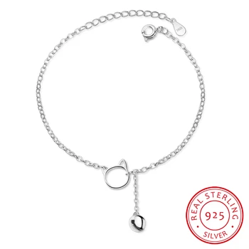 Nye Ankomst Kvast Hule Kat Bell Armbånd & Halskæde Mode Allergivenlige Armbånd Til Kvinder 925 Sterling-sølv-smykker