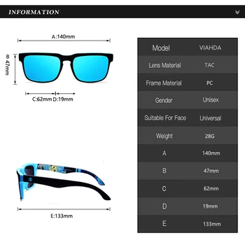VIAHDA Polariserede Solbriller Herre Cool Vintage Brand Design Mandlige Solbriller, Beskyttelsesbriller Nuancer Oculos Masculino