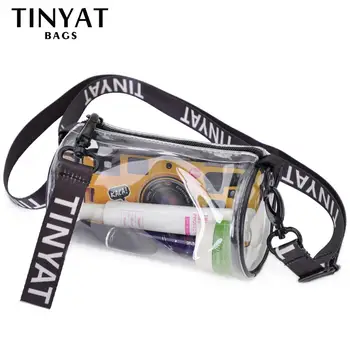 Tinyat Fashion Mini-Kvinder bag Gennemsigtig skulder taske Vandtæt PVC Klar Messenger Taske Pige Crossbody Taske Kvindelige Jelly