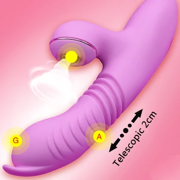 Varme Rabbit Vibrator Automatiske Teleskop Dildo Vibrator Klitoris Sugende Orgasme Stimulere Sex Legetøj Til Kvinder Masturbator Gave