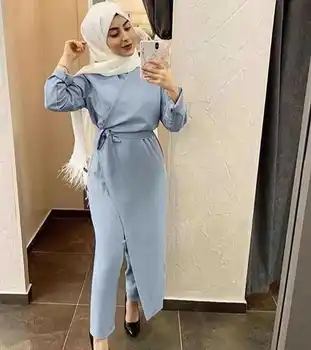 Kontor Dame Kvinder Jumpsuits Party Mode Rompers Muslimske Tøj med Lange Ærmer Elegante Bodyer Lige Jumpsuits LR396