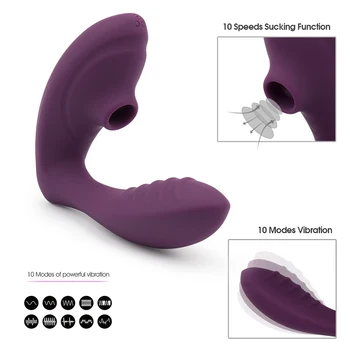 Strap on Vandtæt 10-Frekvens Vibration Klitoris Sucker sexlegetøj til Kvinde USB-Opladning Tavs Trådløse Suge Simulator