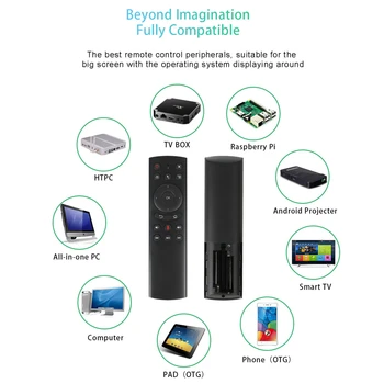 G20S 2,4 G Wireless Flyve Air Mouse Gyro stemmestyring Sensing Tastatur Universal Fjernbetjening Til PC, Smart Android TV Box