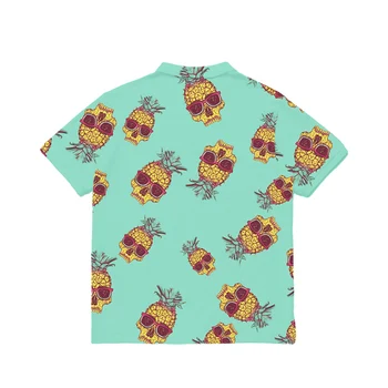 OGKB Kraniet Ananas Hawaii 3d-Print-Knappen Shirt Kort Ærme Mænd/kvinder skjorte Slim Fit Hip Hop Streetwear Overdimensioneret