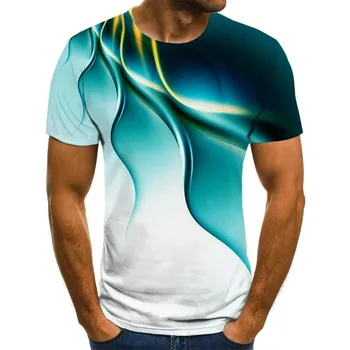 Mænd er 3D printet O-hals, quick-tørring sports T-shirt til Sommeren udendørs fritids -, mikro-elastik Toppe Tee S-XL 7 farver