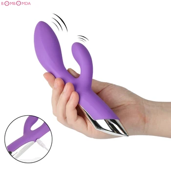 Dobbelt Dildo Vibrator Til Kvinder Dual Vibration, Vandtæt Silikone Magic Stick Vagina Vibrator Stimulere Erotisk Sexlegetøj Til Kvinder