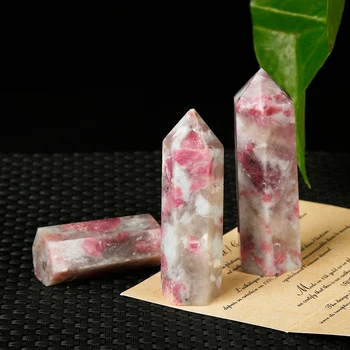 1PC Naturlige Steg sten sekskant Crystal Punkt Mineral Ornament energesis Healing Wand Familie Hjem Udsmykning DIY Gave