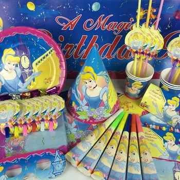 10styles Snow White Fødselsdag Dekoration Askepot Tema Dug Cup Plade Part Baby Brusebad Forsyninger