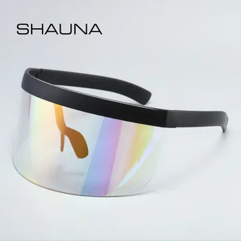 SHAUNA Overdimensionerede Et Stykke Hlaf Rammer Solbriller Kvinder Mode Udendørs Sport Vindtæt Beskyttelsesbriller Mænd UV400 Maske Sol Briller