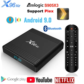 Smart TV-Boksen Amlogic S905X3 X96 Luft Android 9.0 Set-top-Boks-4GB-32GB, 64GB 8K fps24 Dobbelte WIFI Understøttelse af Bluetooth Plex Googleplayer