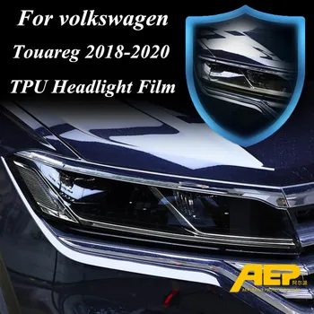 AEP For Volkswagen Touareg 2018 2019 2020 bilforlygte Beskyttende Film Anti-ridse Sorte Gennemsigtige TPU ridsesikkert