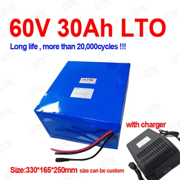 LTO 60V 30AH Lithium-titanate batteri BMS-25s LTO for 8000W Gaffeltruck cykel, scooter, cykel bakfiets AVG + 5A oplader