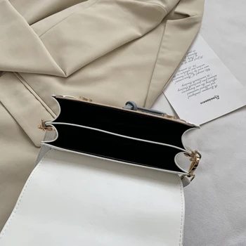 Kære lille torv bag Kontrastfarve klap shoulder taske Mode crossbody taske Justerbar skulderrem kvinder clutch taske